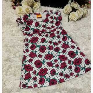 Vestido Infantil Feminino, Modelo Manga Curta, Estampa Floral, Tam: 03, Marca: UpaLôo