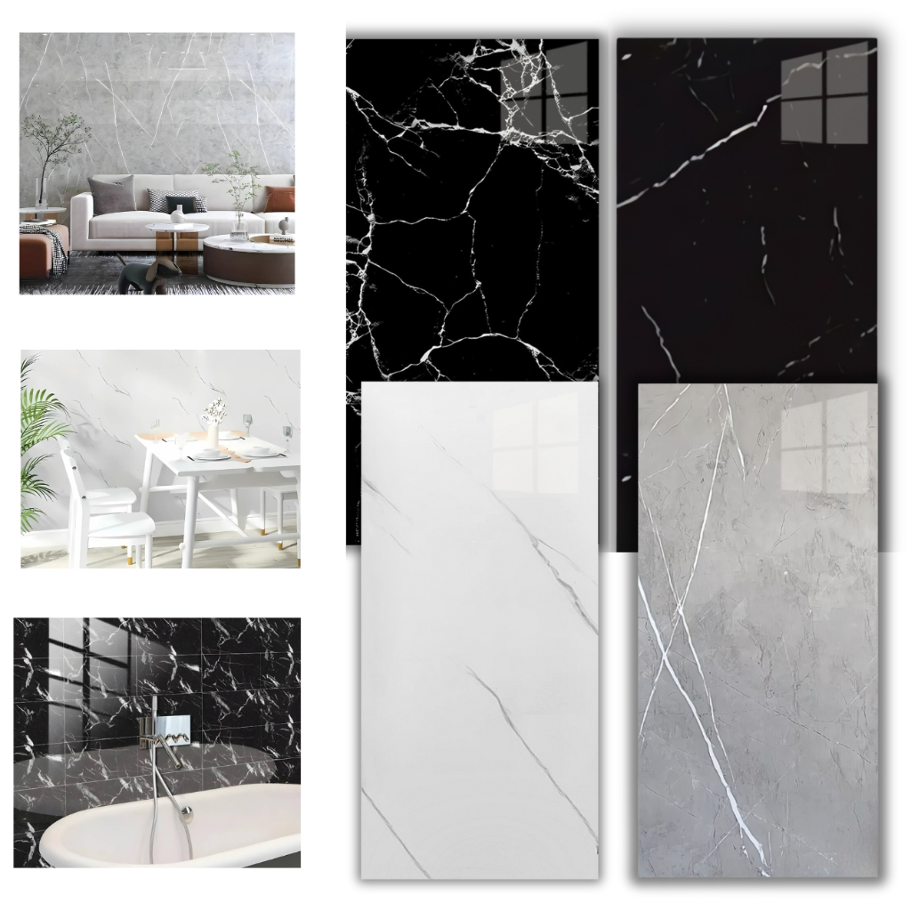 Placas Adesiva Mármore 3D Painel Revestimento Autocolante Para Parede À Prova D'água em Oferta na Shopee