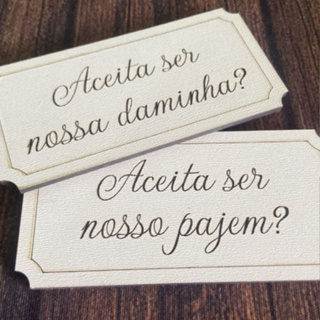 Pajem Daminha Tag Plaquinha Branco MDF Personalizada Casamento Lembrancinha em Oferta na Shopee