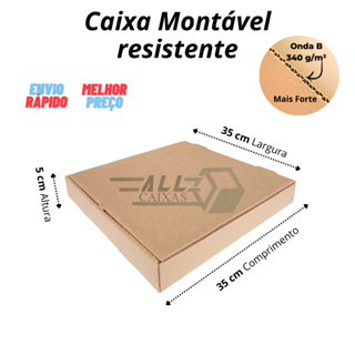 10 Caixas De Papelão 35x35x5 para Salgados, Doces, envio correios e ecommerce Parda em Oferta na Shopee