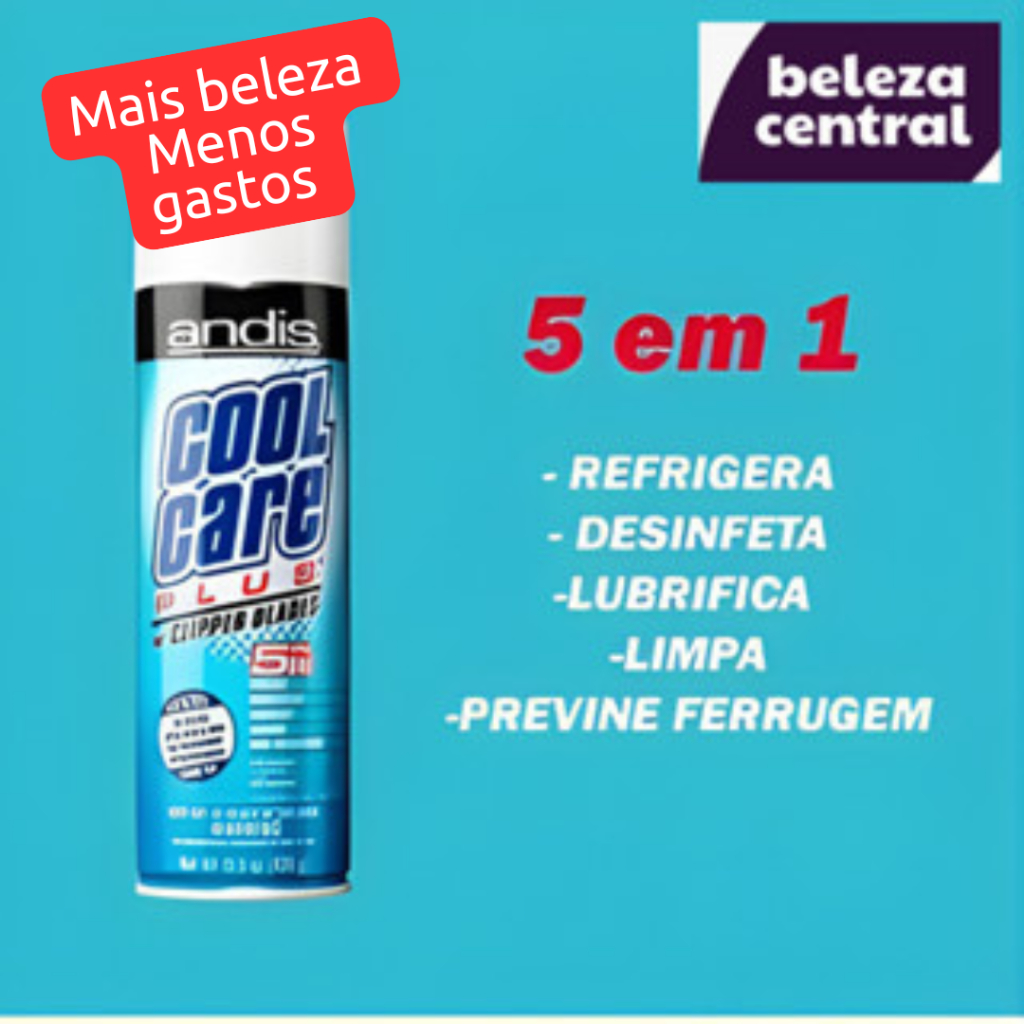 COOL CARE RESFRIADOR LUBRIFICANTE Spray Máquina de Cortar Cabelo Mantém Afiação Lâmina Anti Ferrugem - 5 em 1 - Andis