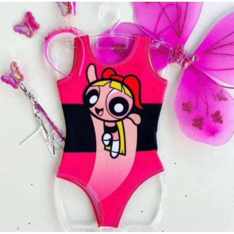 Body infantil personagem meninas super poderosas perfeito para o carnaval