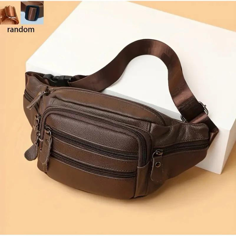 Pochete de couro grande com bastante divisões modelo unissex masculino e feminino em Oferta na Shopee