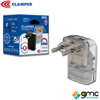 Protetor De Surto Iclamper Pocket 2p Tomada 20a Lcf E Dps Cor Transparente
