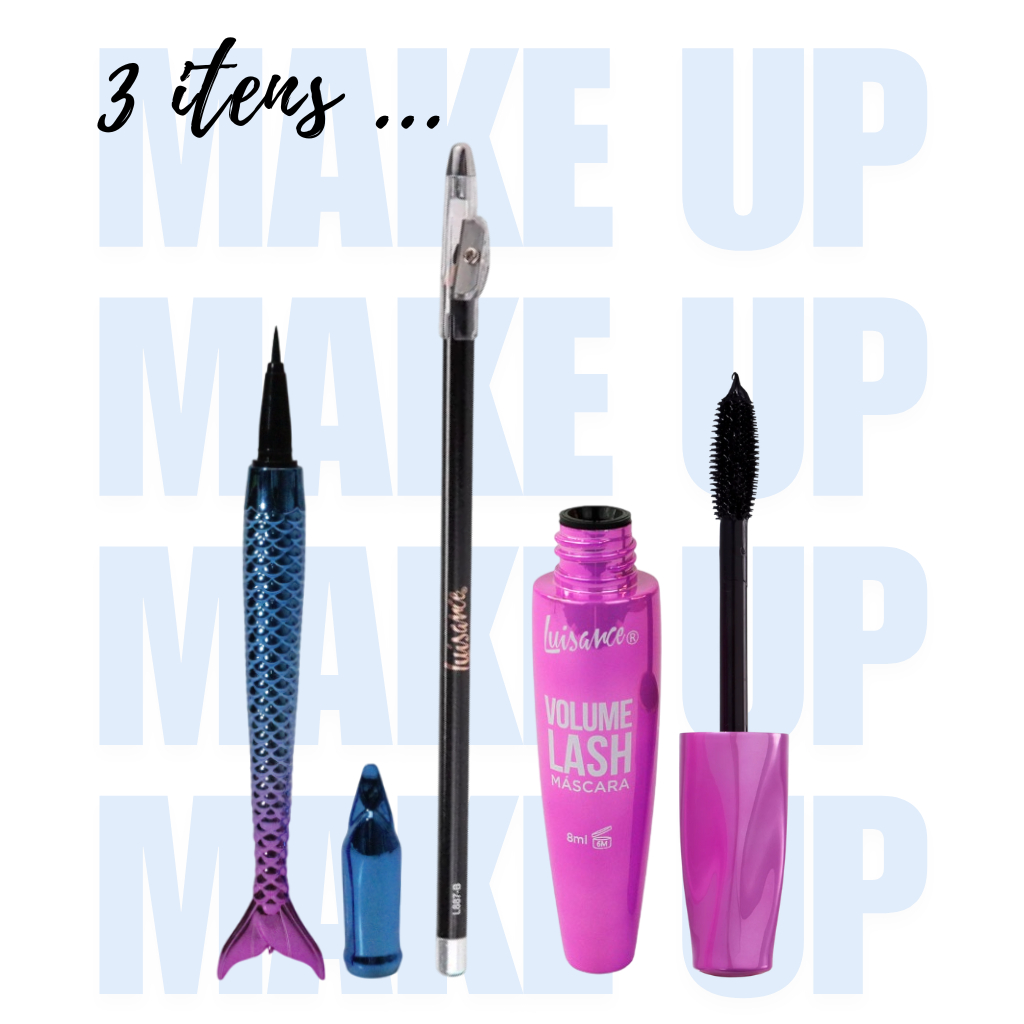 Máscara de Cílios, Lápis de Olhos e Caneta delineadora, Kit Make para Olhos