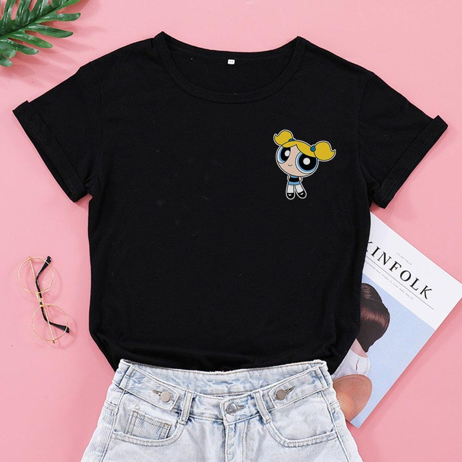 Baby Look Camiseta Feminina Lindinha Desenho Meninas Super Poderosas Blusinha Camisa 100% Algodão Envio Imediato