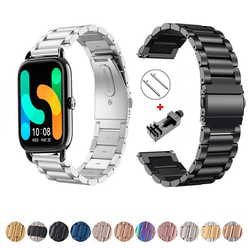 Pulseira de 20mm Metal Elos de aço inox para Smartwatch Haylou Rs4 e Rs4 Plus de Engate Rapido