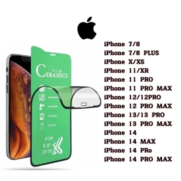Kit Película Cerâmica Flexível 9D Hidrogel Todos os modelos iPhone 6 7 8 XR 11 12 13 14 15 16 em Oferta na Shopee
