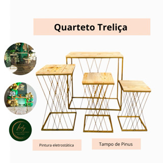 Jogo de Mesa Quarteto Treliça kit decoração festa casamento