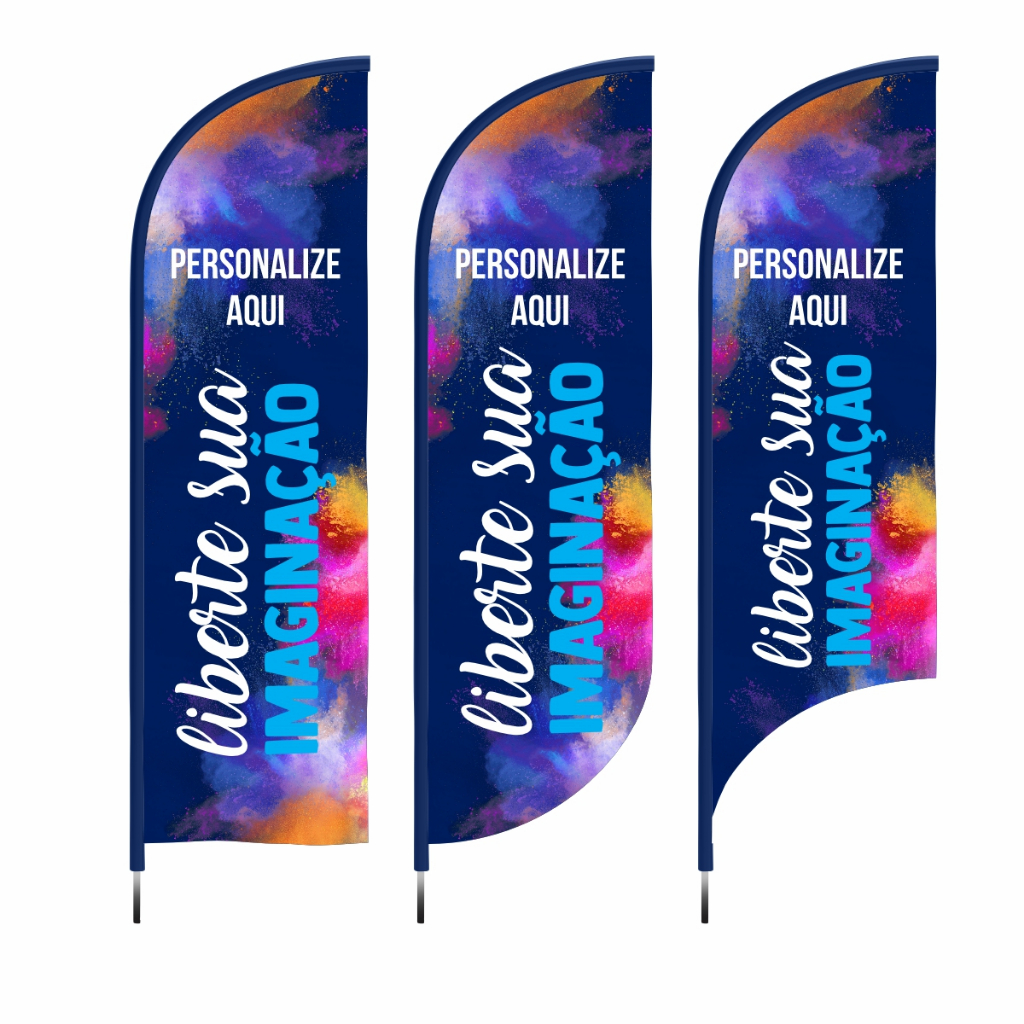 Wind Banner Personalizado Haste + Tecido | Faca, Pena, Vela | 2,00m 2,40m 2,80m 3,20m