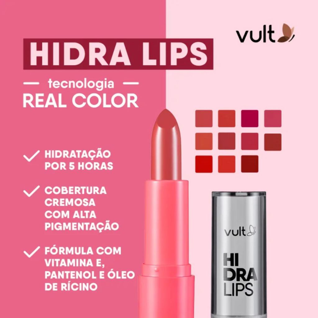 Batom Hidra Lips Quartzo Rosa Vult 3,6g · foto 2
