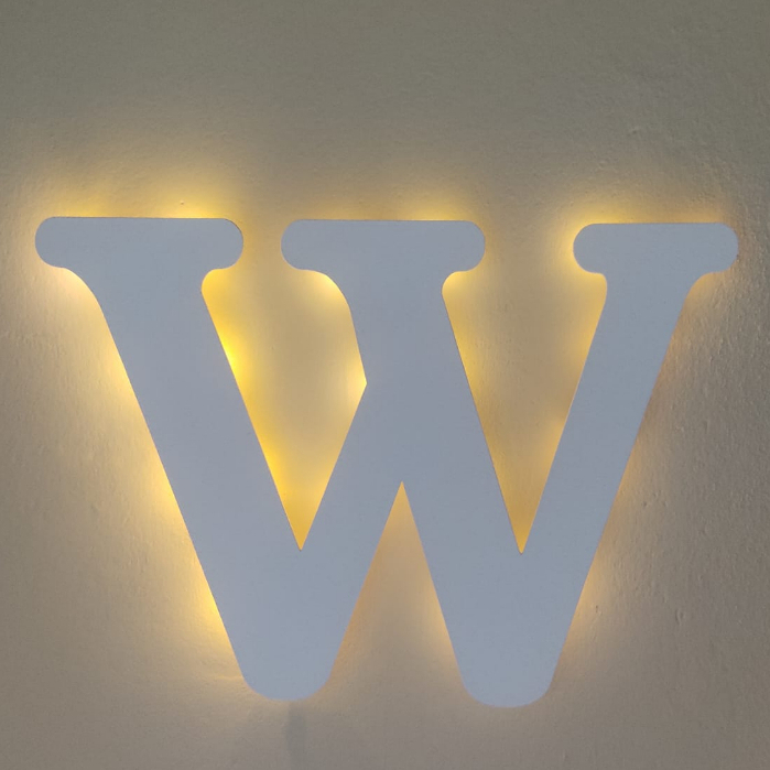 Letra Luminosa com Led Decoração Personalizada e Iluminada Luxo Premium