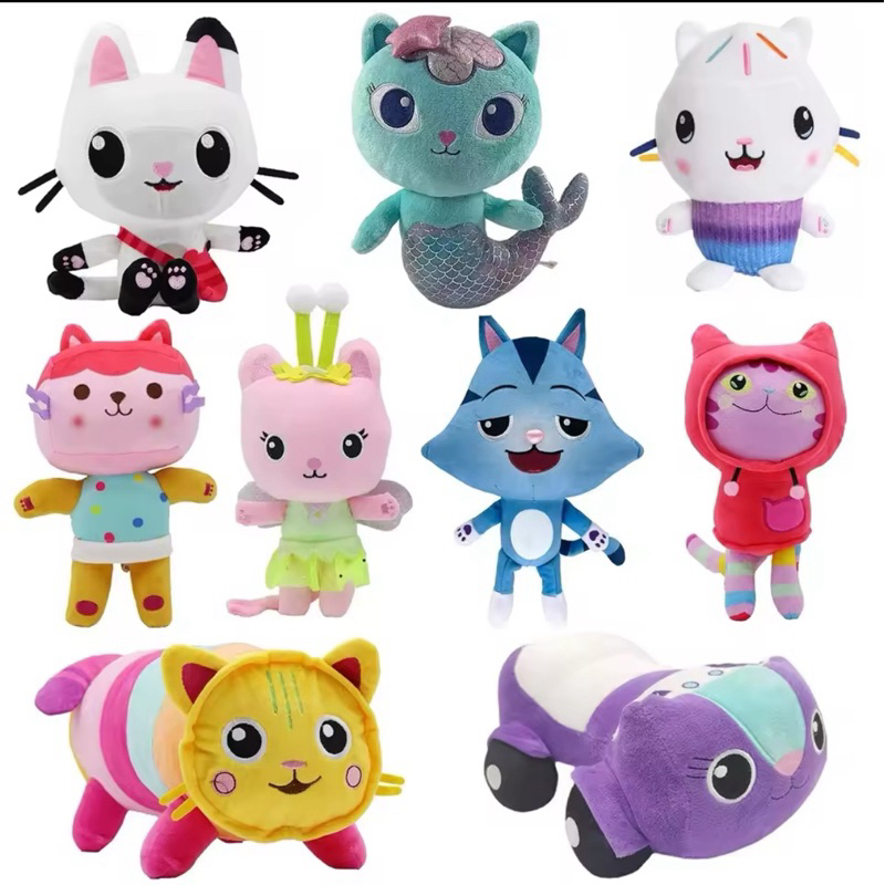 Pelúcia Gabby’s Dollhouse A Casa Mágica da Gabby Pandy Kitty Sereiata Gatuno Bebê Caixa DJ Risonho Brinquedo Infantil