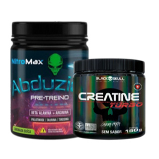 Pre Treino Abduzido 300g - Nitromax + Creatina Turbo 150g - Black Skull em Oferta na Shopee