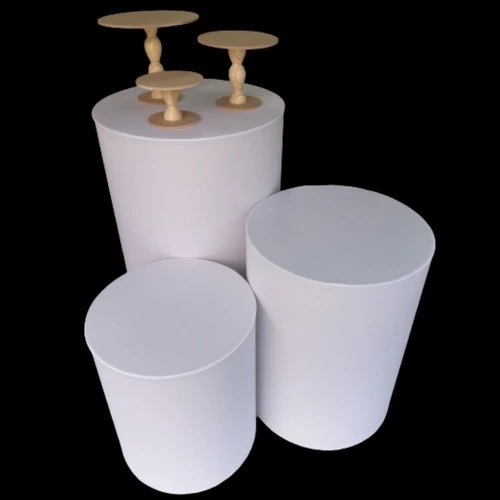 trio capas mesas cilindros BRANCAS branco festa veste fácil decoração elástico em Oferta na Shopee