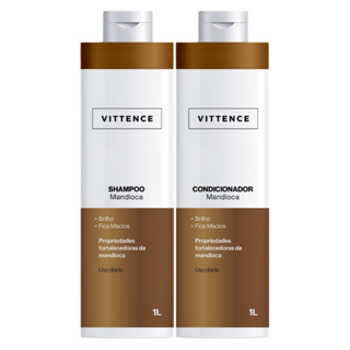 Kit Vittence Tratamento Mandioca Força Crescimento Shampoo Condicionador Brilho Maciez 1L em Oferta na Shopee
