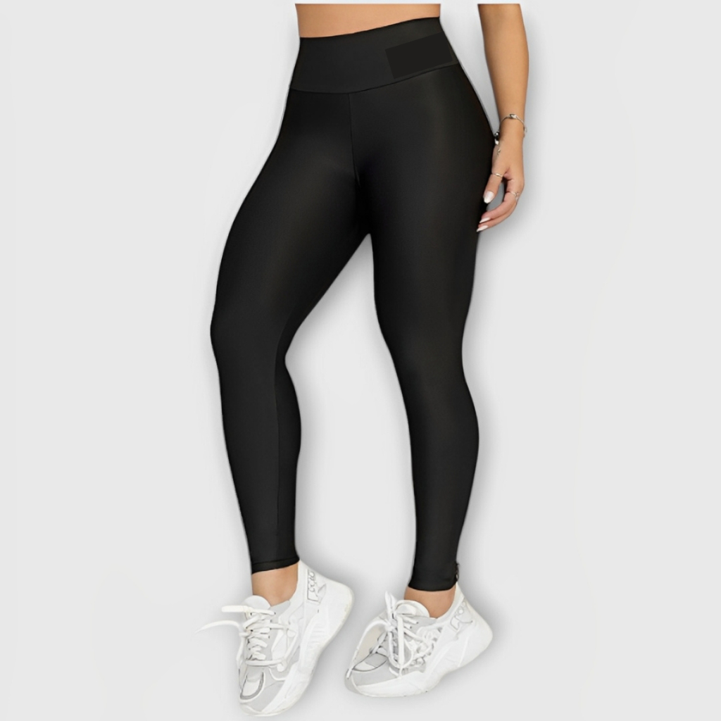 Imagem Calça Legging Suplex Feminina Cintura Alta Para Academia Preta