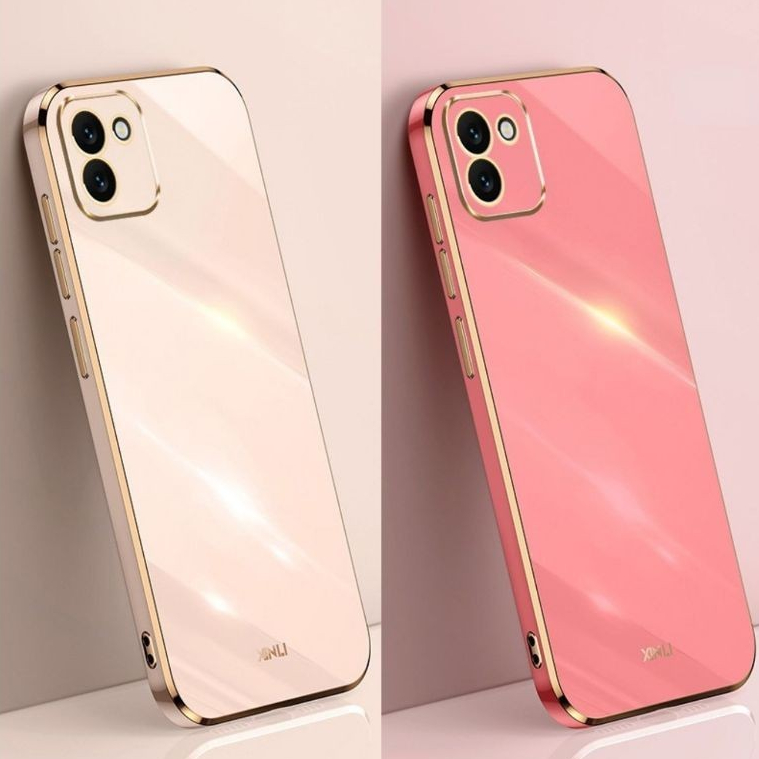 Capa Capinha Luxo com Borda Dourada para Samsung A05,A13,A14,A15,A25,A32,A34,A35,A54,A55,S20FE,S21FE