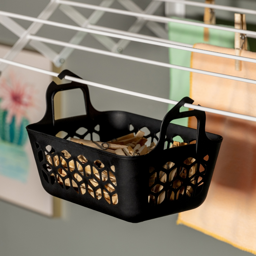 Cesto Organizador Para Prendedor Pregador De Roupa Com Alça Multiuso Varal Lavanderia UZ429 - Cores