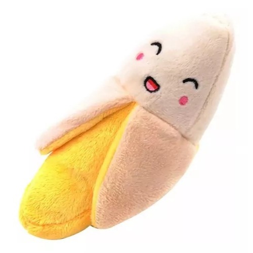 Brinquedo Pelucia Pet Banana Pelucia Para Caes Com Apito