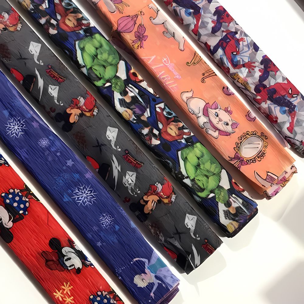 Rolos Papel Crepom Estampado Escolar Presente Disney Frozen Princesas Homem Aranha 48X200CM em Oferta na Shopee