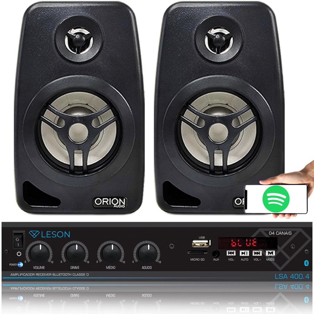 Kit 2 Caixas Som Ambiente +Amplificador 4 Canais Bt Eq Grave em Oferta na Shopee