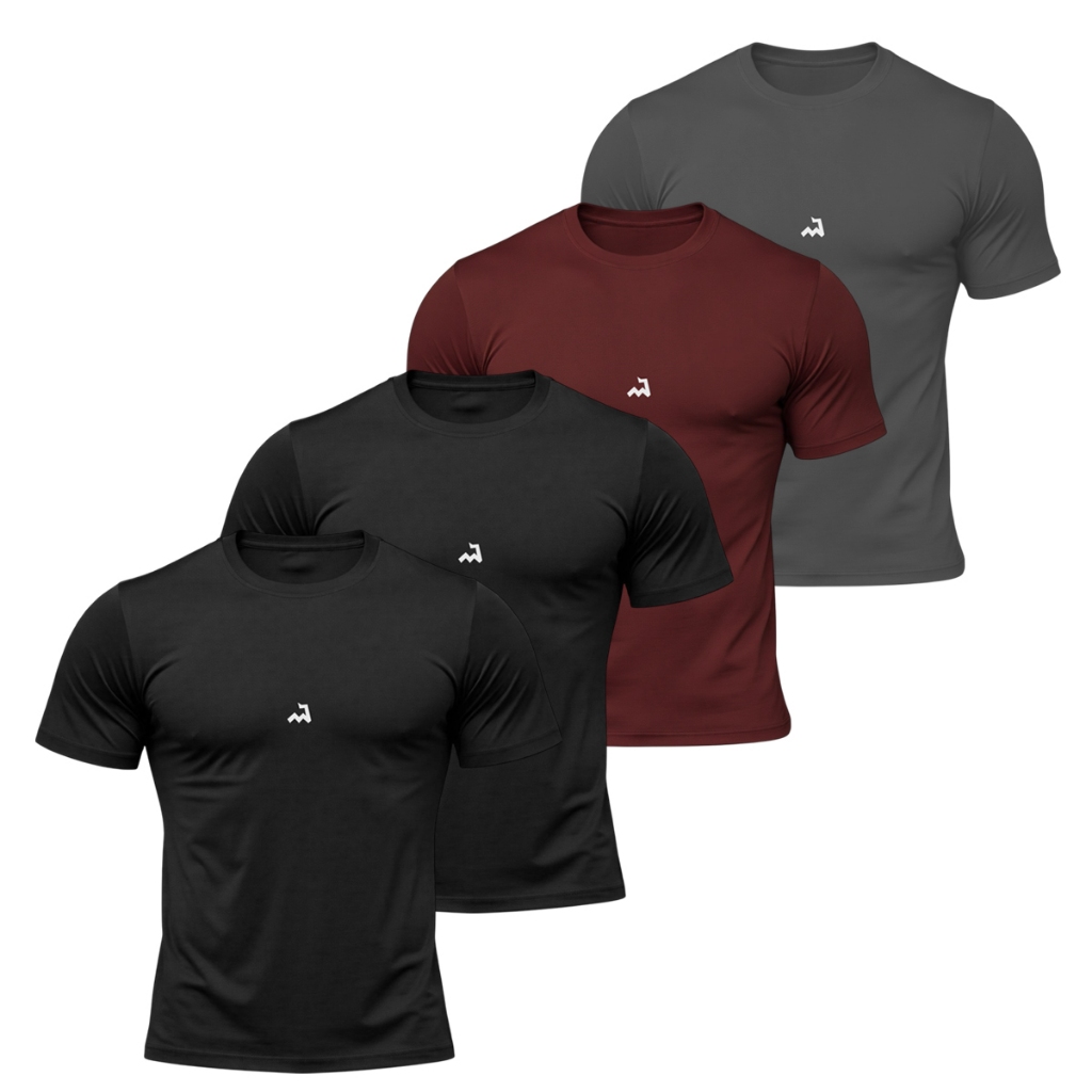 Kit 4 Camiseta Dry Fit Masculina Fitness Academia Corrida Premium Poliester Treino Proteção UV