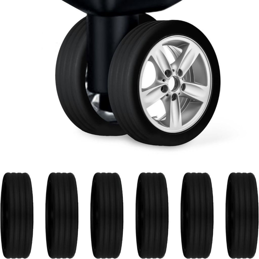 Imagem Capas Protetoras de Silicone para Rodas de Mala e Cadeira Tamanho Universal Reduz Ruído e Protege - 8 Peças  16Peças