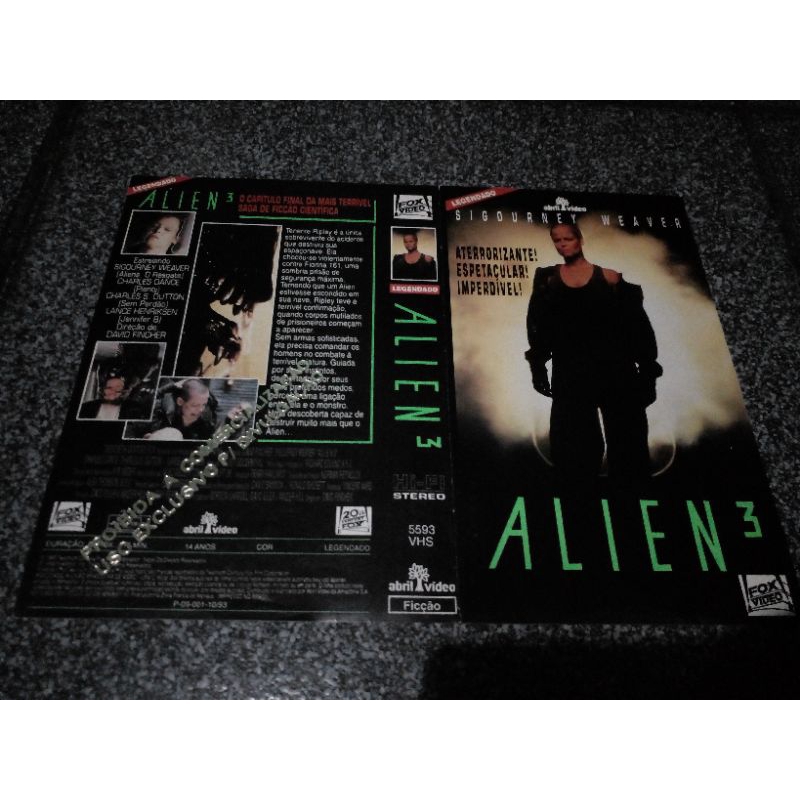 Encarte VHS Alien 3 ( NÃO CONTÉM A FITA)