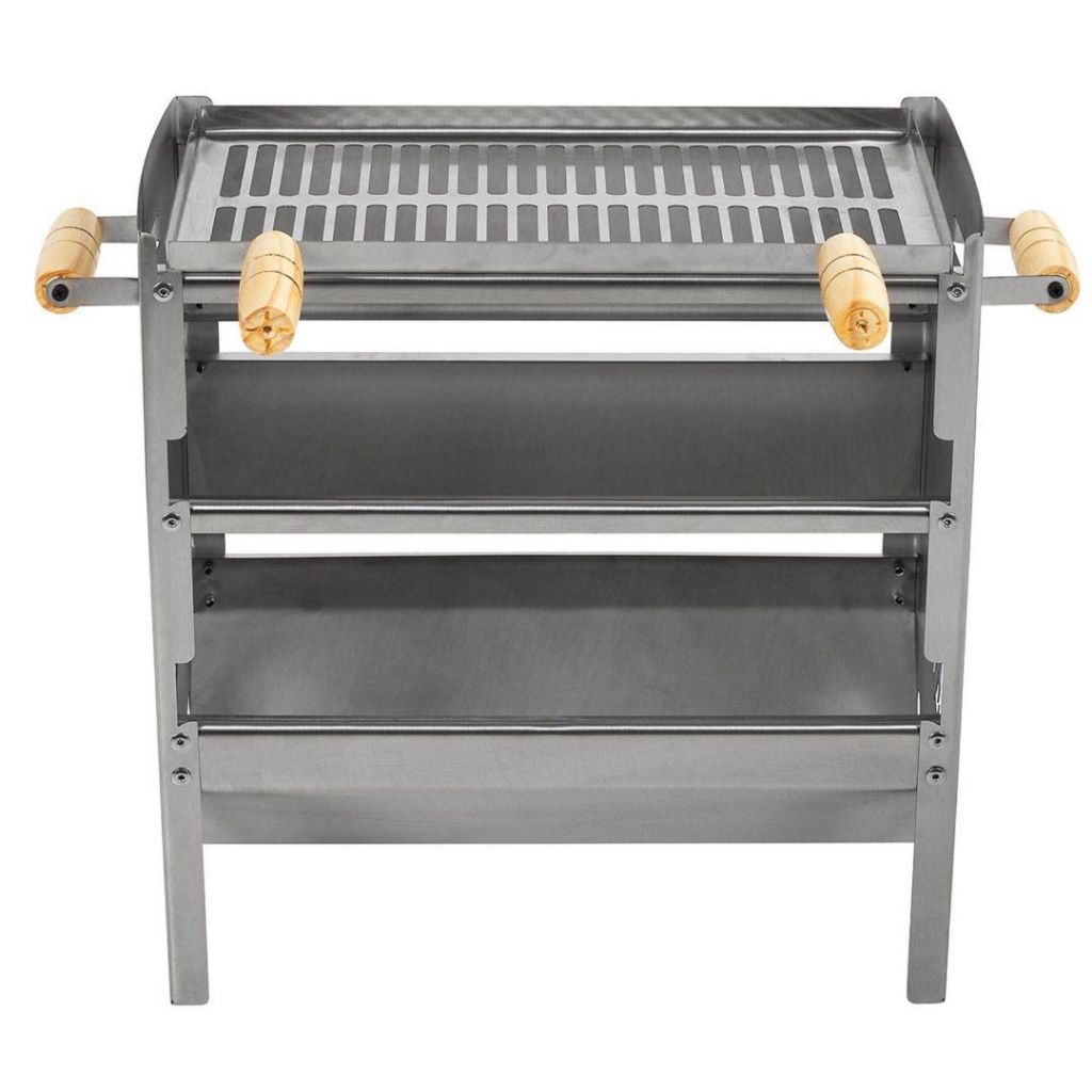 Churrasqueira Dupla a Carvão Para Churrasco Com Grelha INOX Campeira Movel Apartamento Espeto