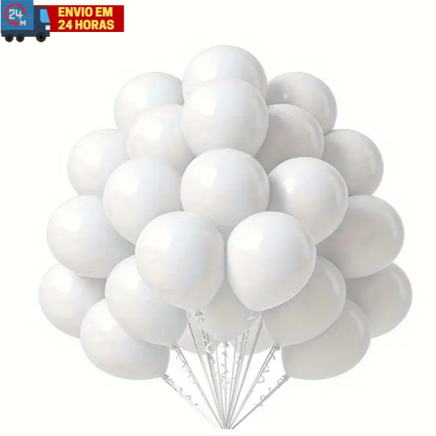 50 Unidades Balão Bexiga Branco Latex Lisa 7 Polegadas Para Decoração Festa Eventos Aniversario em Oferta na Shopee
