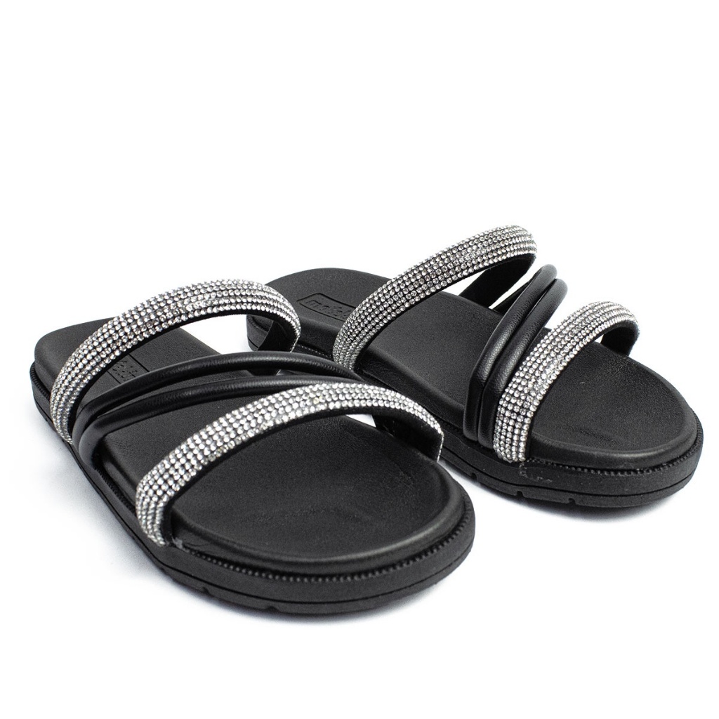 Sandália Molekinha Papete Juvenil Menina Chinelo 2352.107 Preto Cristal em Oferta na Shopee