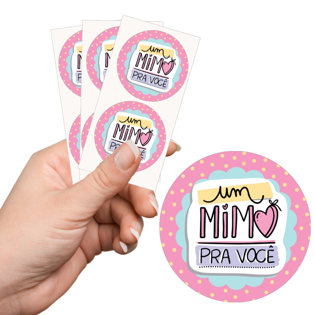 50 Etiquetas Adesivas Fofas - Perfeitas para Recebidos | Tam. 4 cm | Mimo em Oferta na Shopee