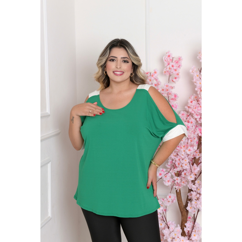 Blusa Feminina Plus Size Ciganinha Soltinha G Ao G5 CHARMOSA Moda Brás