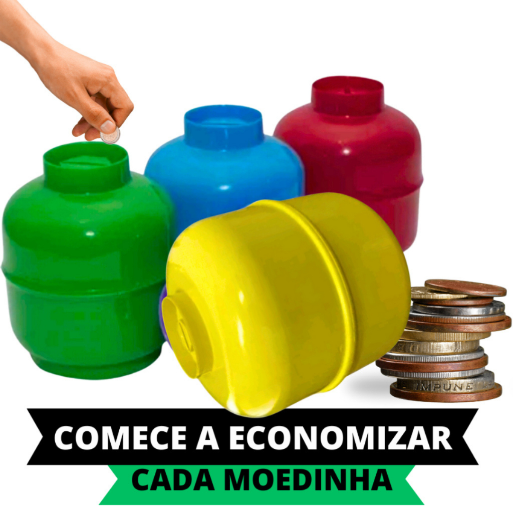 Cofre De Plástico Grande P/ Moedas 24 X 19cm Cofre Botijão de Gás GRANDE Cores