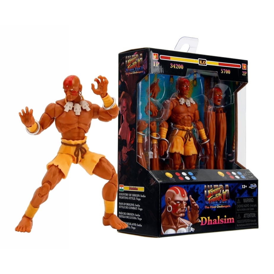 Boneco Dhalsim do jogo Street Fighter 2 Oficial Jada Toys