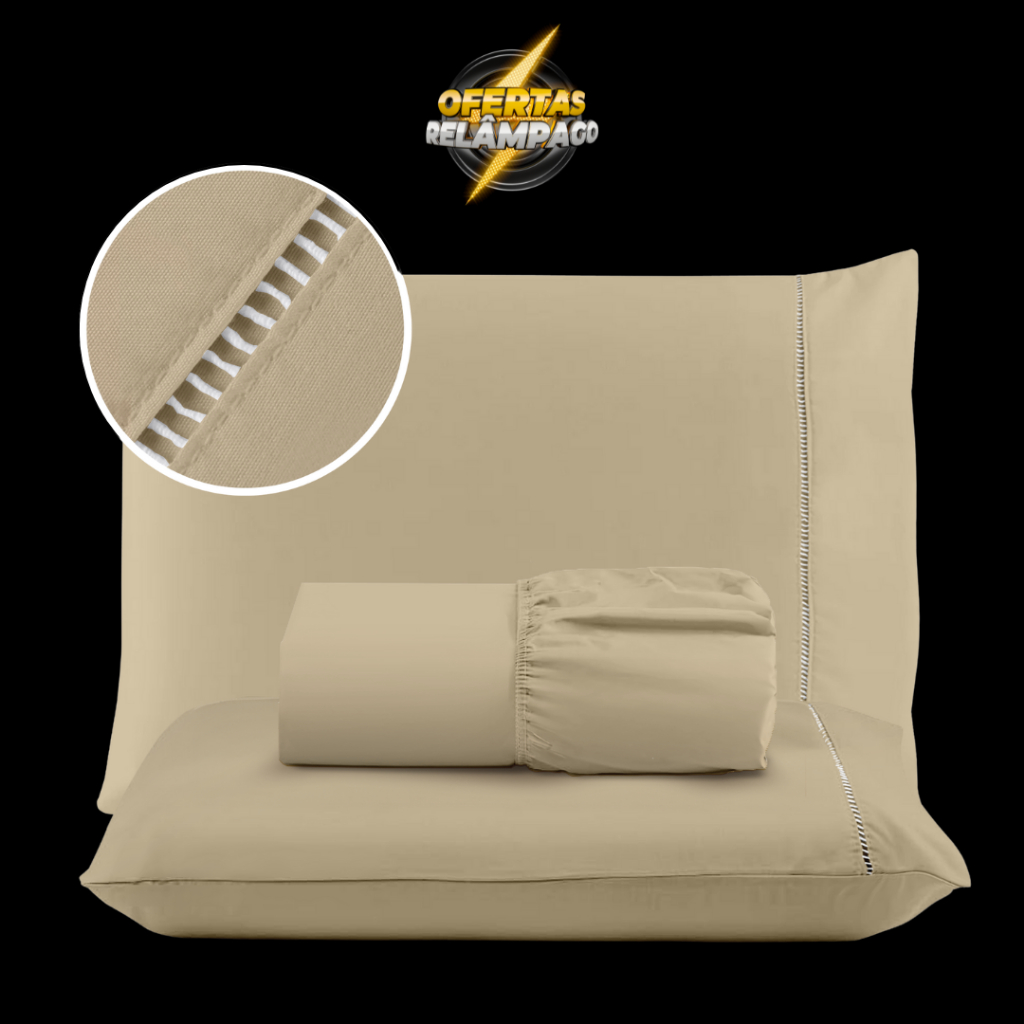 Jogo de Lençol Cama Solteiro 02 Peças 400 Fios Micropercal Ponto Palito