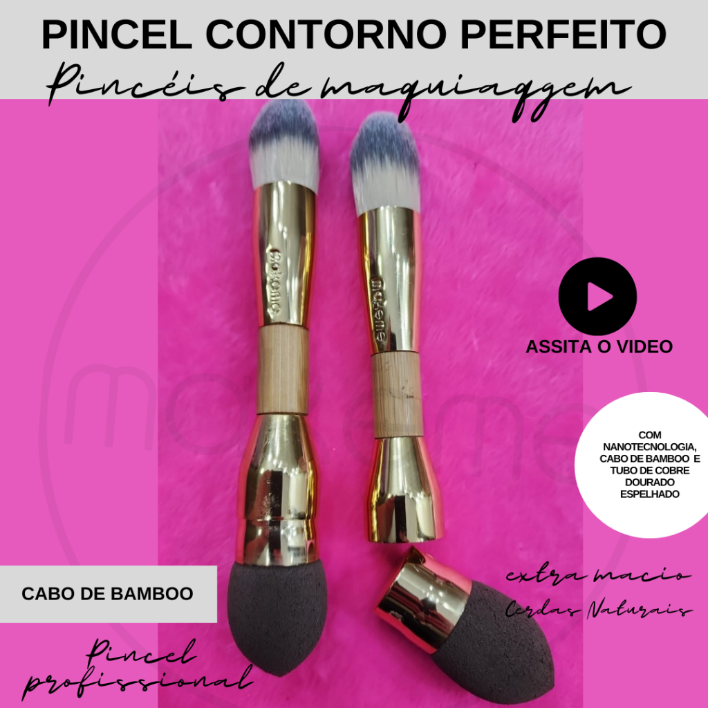 Pincel Contorno perfeito - Pincel 2 em 1 Makeme – Praticidade e Perfeição em um Só Produto!