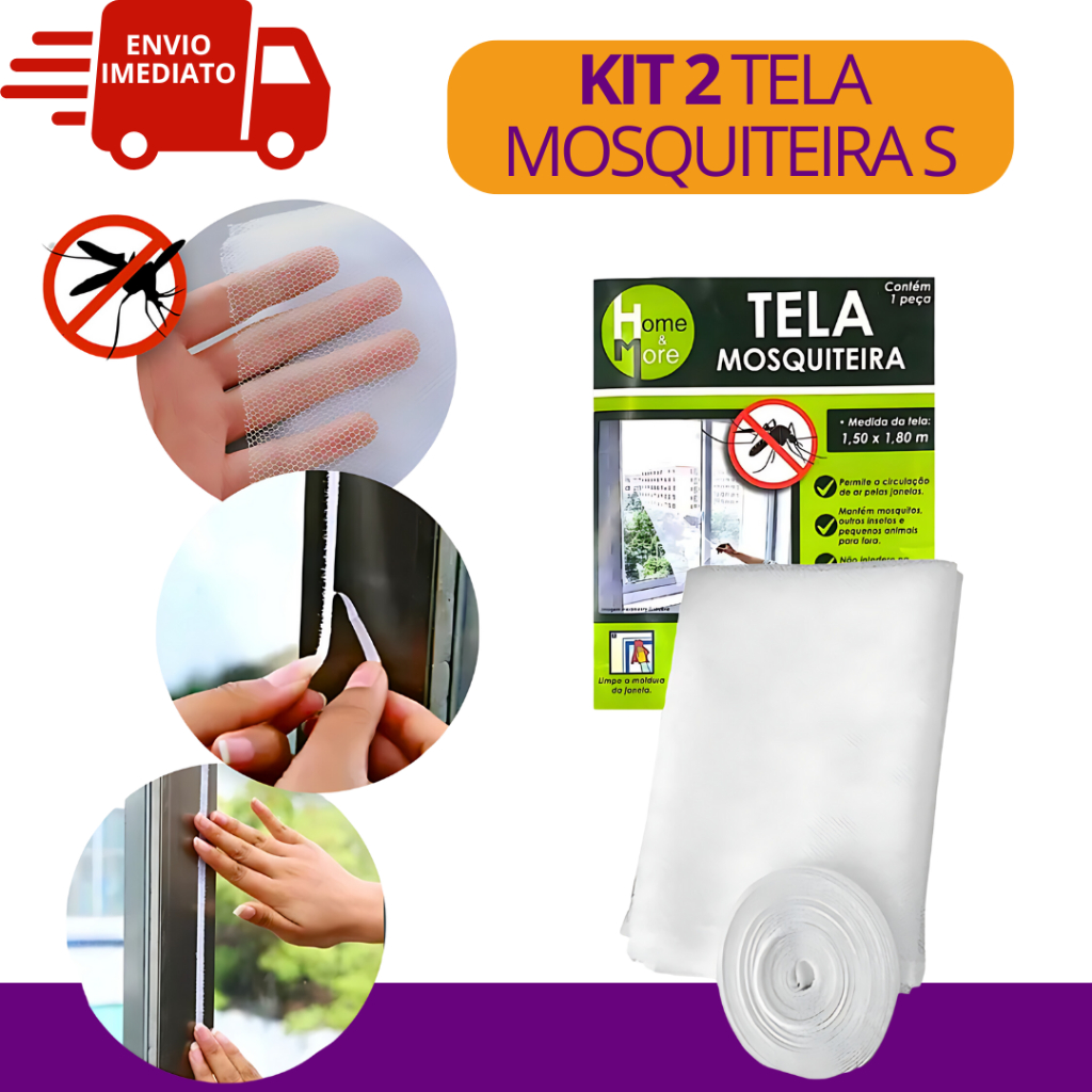Tela Mosquiteiro Janela 2/1 Auto Colante Insetos Tela Para Mosquito Tela Mosquiteiro 1.30M X 1.50M