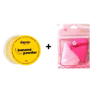 Kit Pó Banana  Dapop + 2 Esponja Triangular em Oferta na Shopee