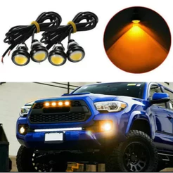 Kit 4 Leds Luz Grade Frente Carro Caminhonete Ambar Laranja Dianteira Parachoque