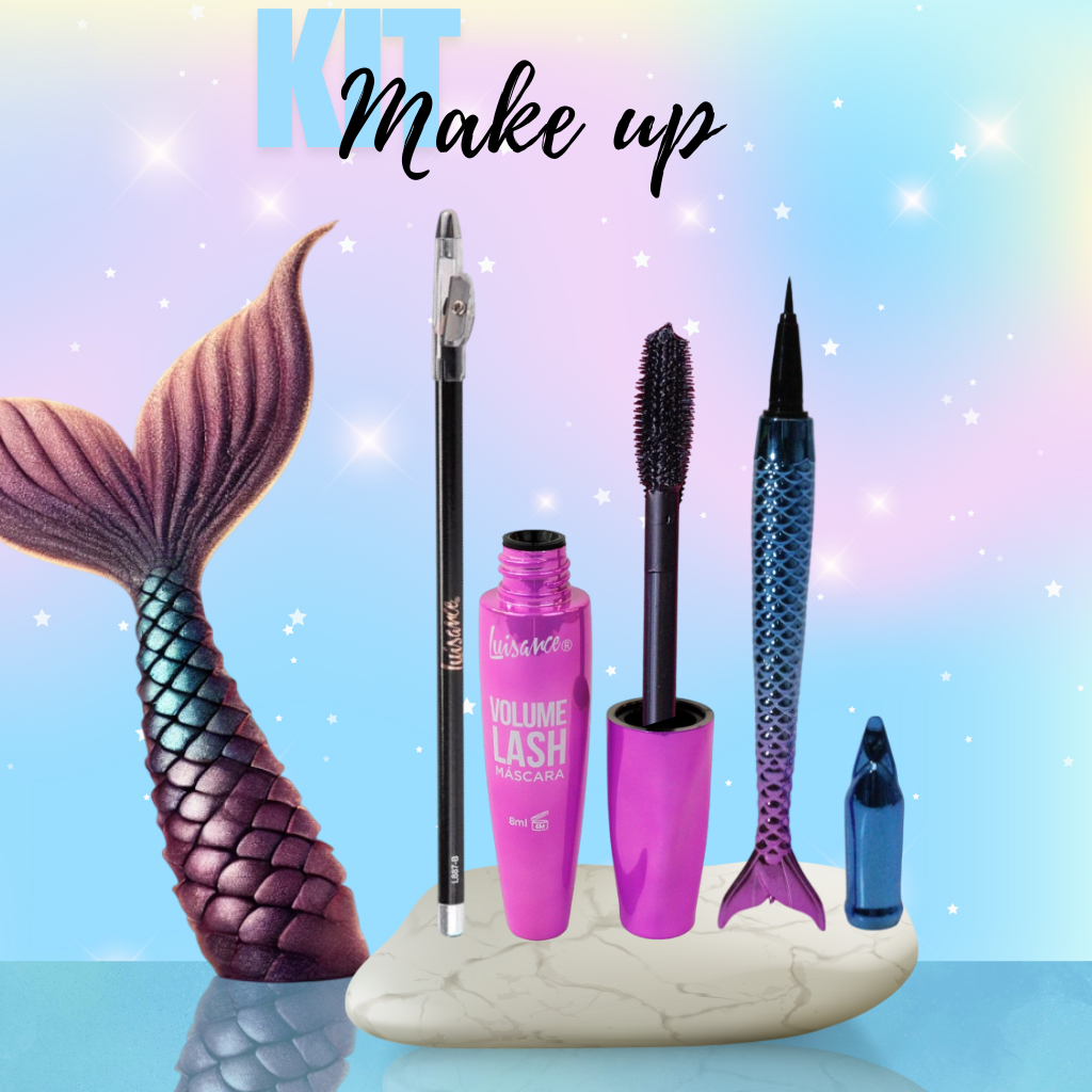 Máscara  rímel de Cílios, Lápis de Olhos e Caneta delineadora, Kit Make para Olhos