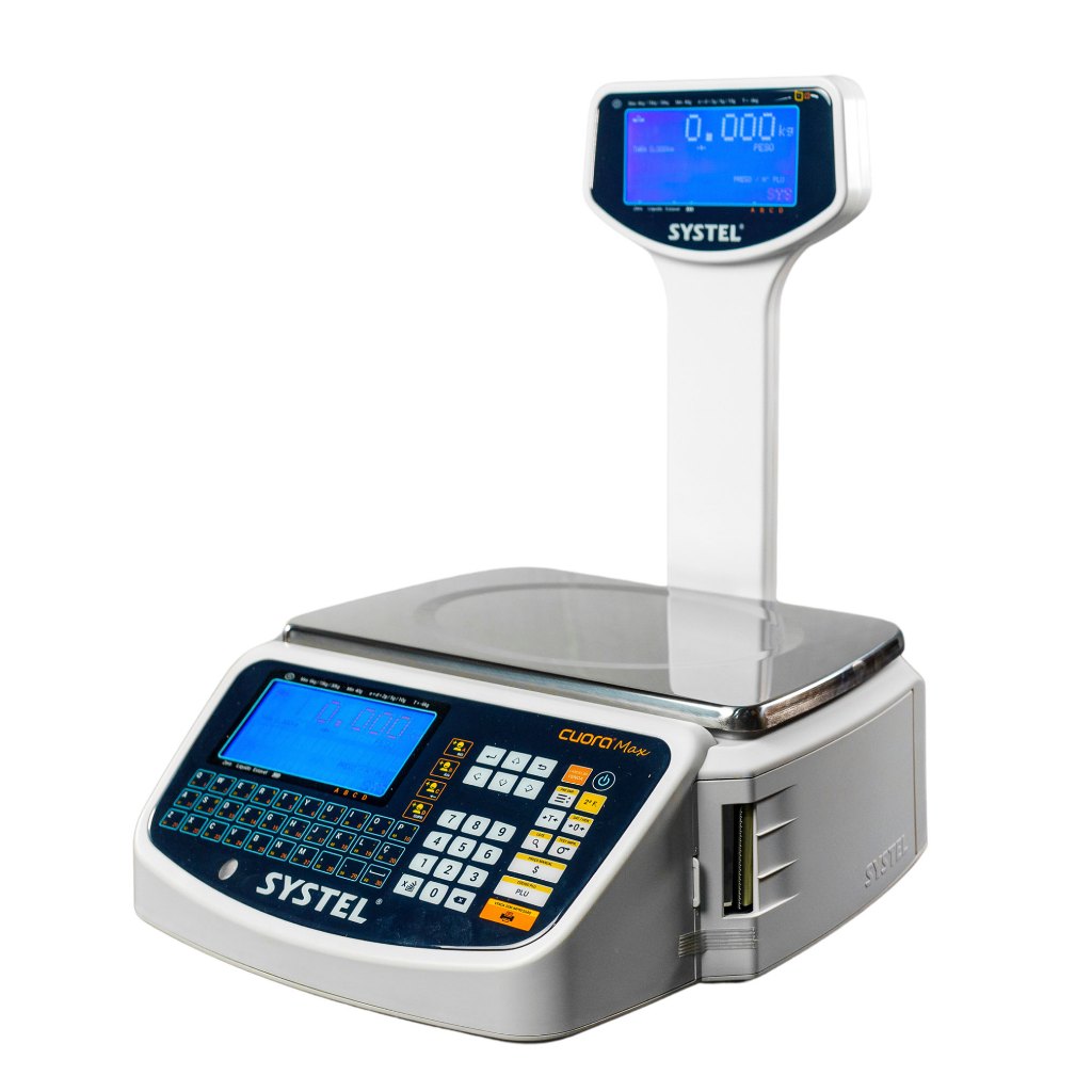 Balança Etiquetadora Digital Systel Cuora Max C/ Torre 30kg Branca