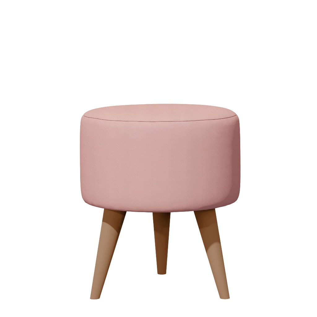 Puff Redondo Estofado 38x30 Banqueta Para Apoio Dos Pés Decorativa
