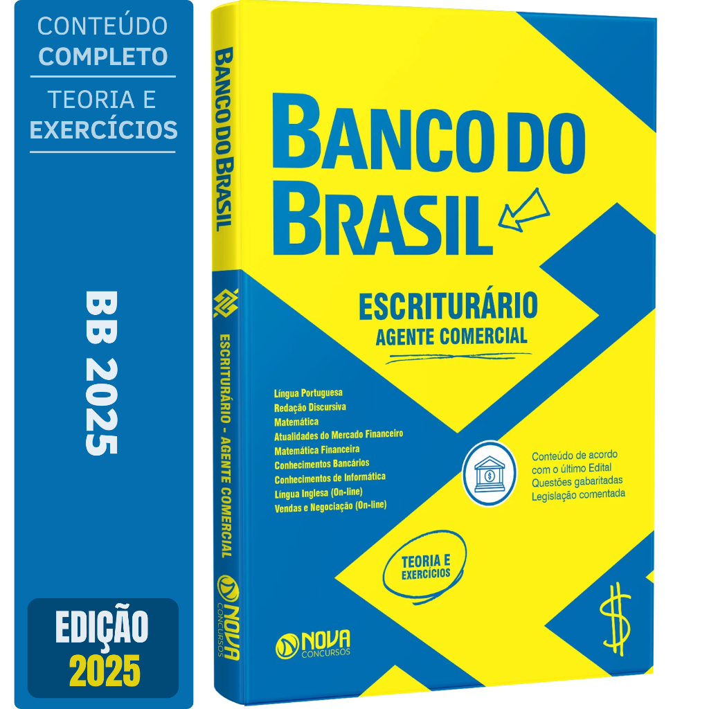 Imagem Apostila Banco do Brasil 2025 - Escriturário - Agente Comercial