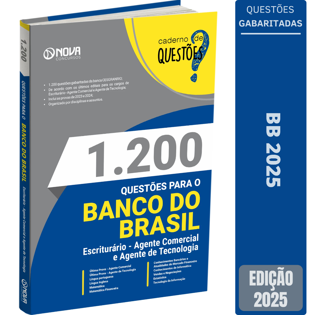 Imagem Apostila Caderno de Testes Banco do Brasil - Gabaritadas
