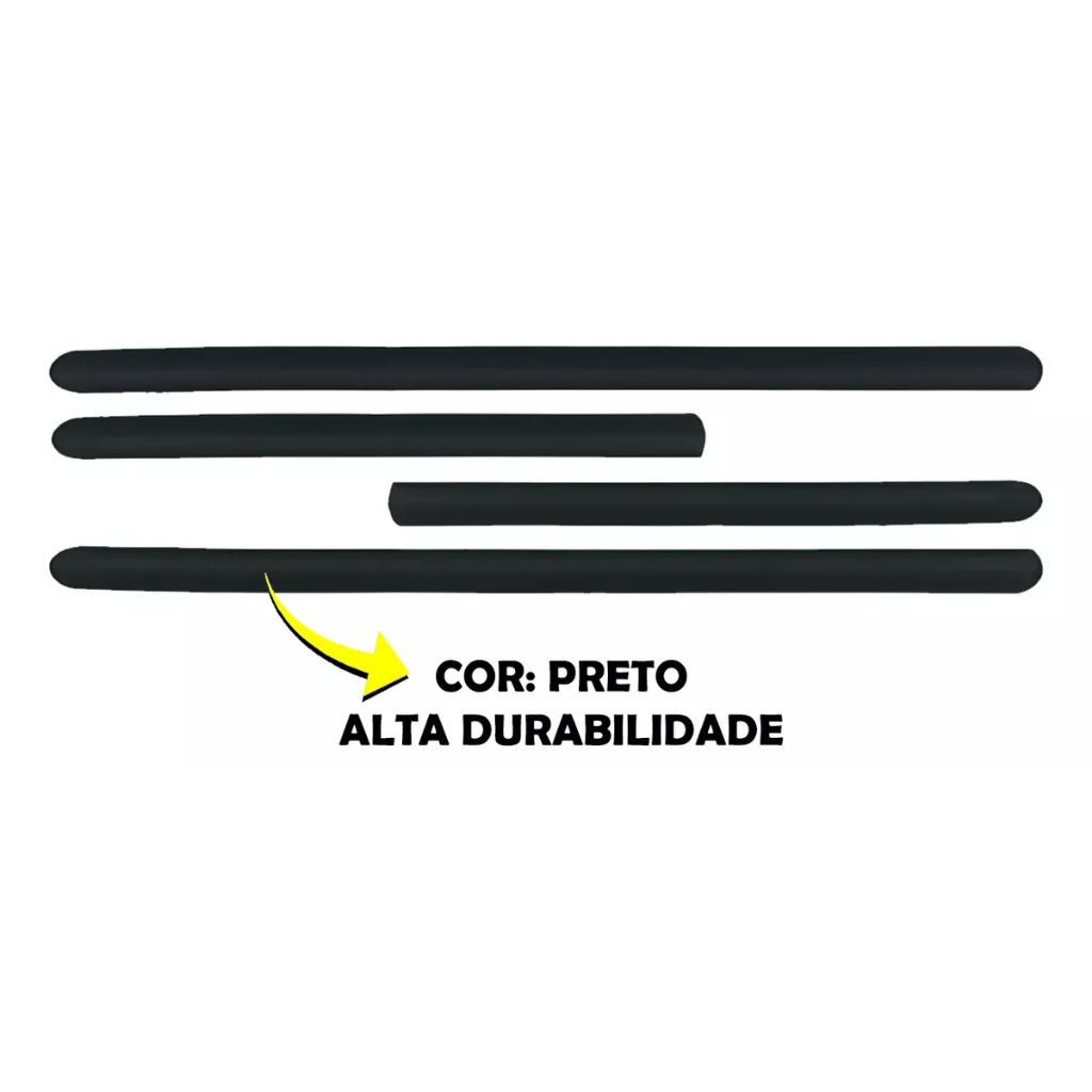 Jogo Friso Lateral Ford Courier Até 1999 4 Peças Preto — imagem 2 de 2