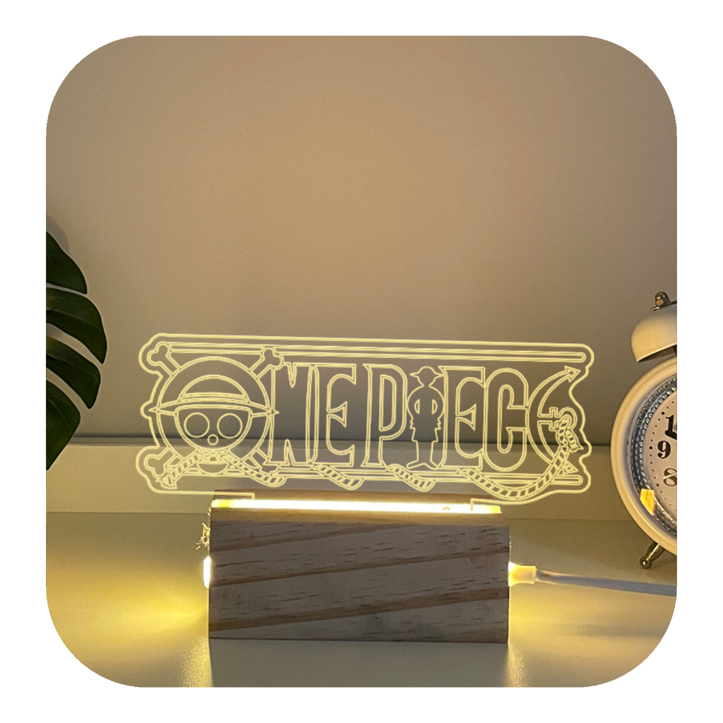 Luminária de Mesa Abajur Logo One Piece 3D Led