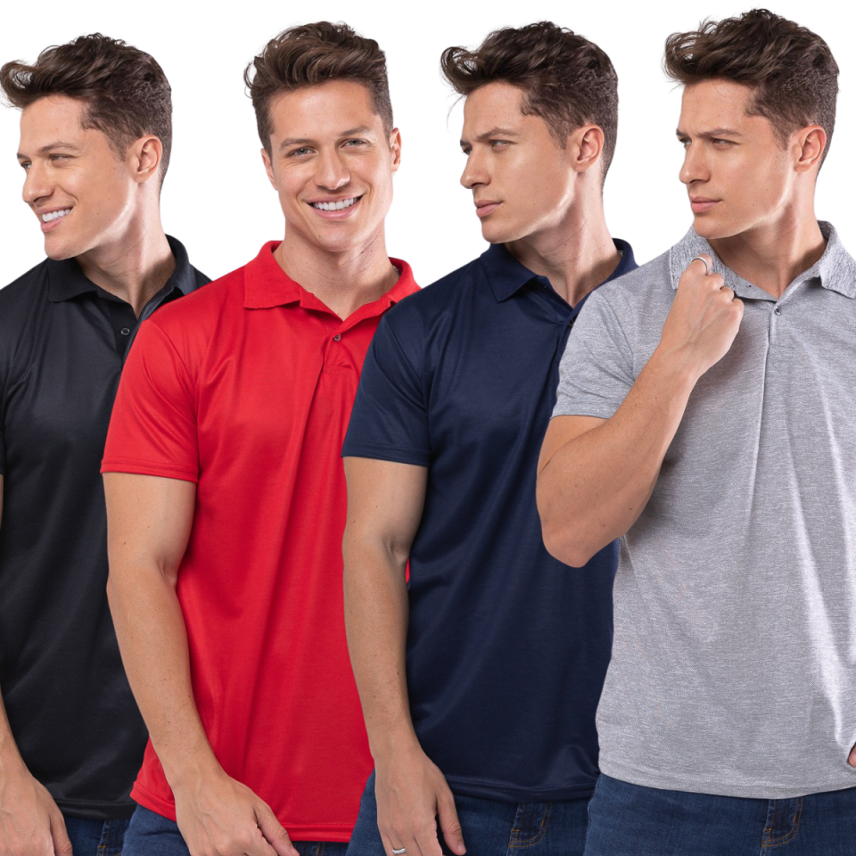 Kit 5 Camisa Polo Masculina Piquet Original