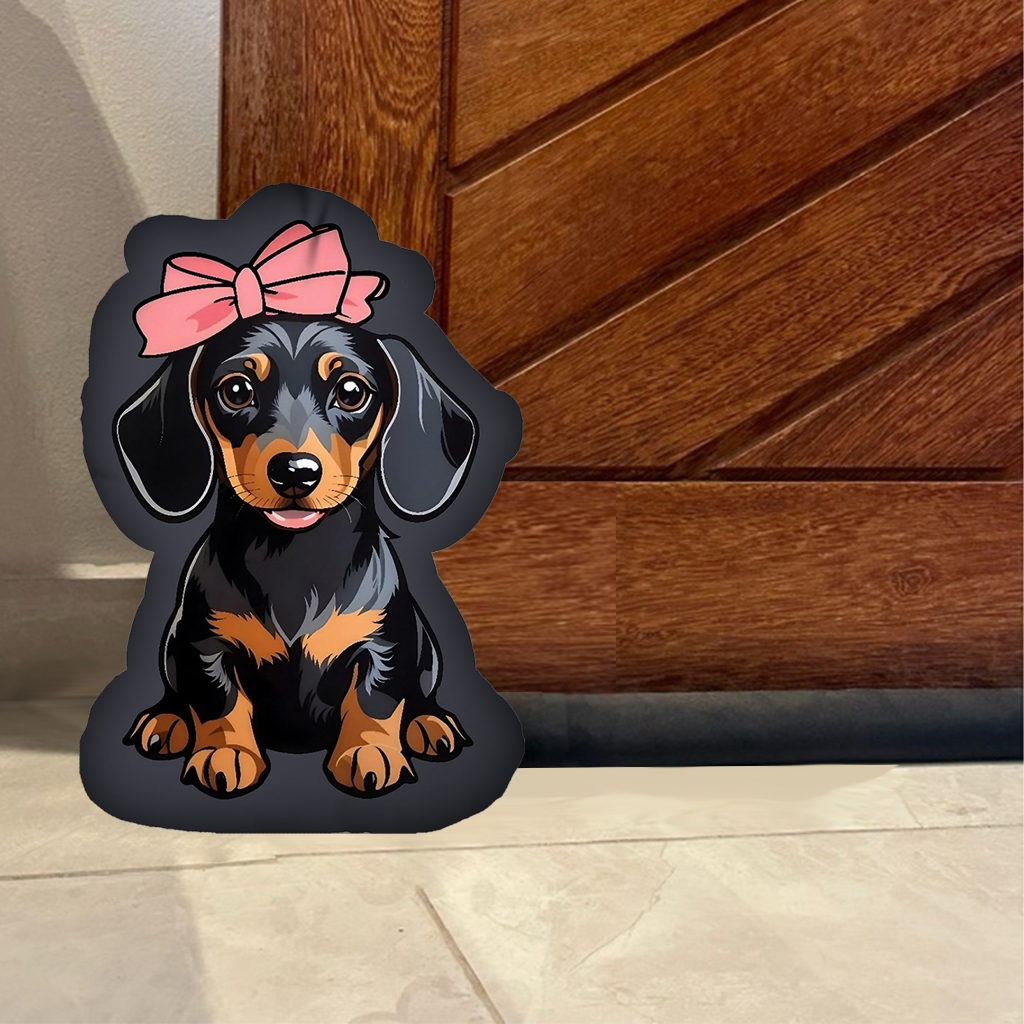 Peso de porta cachorra basset com laço em Oferta na Shopee
